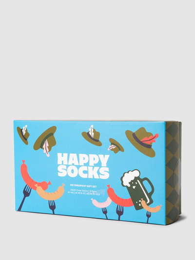 Happy Socks Sokken met all-over print in een set van 3 stuks, model 'Oktoberfest' Marineblauw - 4