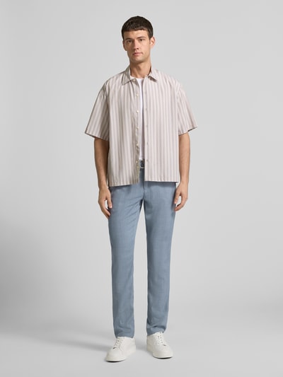 MCNEAL Slim fit broek met riem Koningsblauw - 1