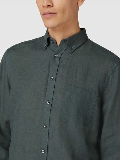 Christian Berg Men Freizeithemd mit Button-Down-Kragen Stein 3