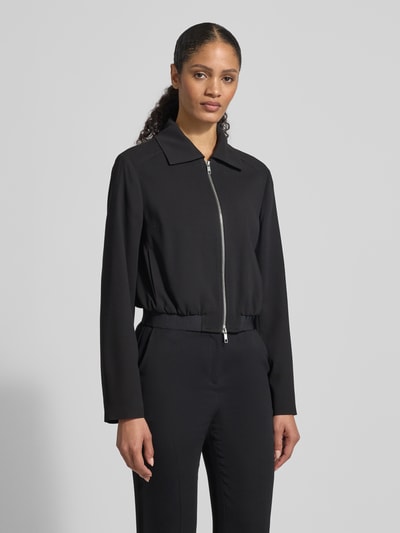 BOSS Krótki żakiet o kroju slim fit z czystej wiskozy model „JOCALENA” Czarny 4