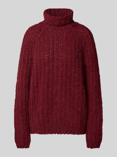 Smith and Soul Relaxed Fit Rollkragenpullover mit Alpaka-Anteil Dunkelrot 2