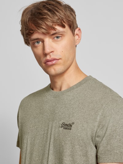 Superdry T-shirt met labelstitching Lichtgroen - 3