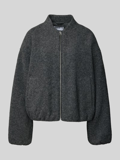 Jake*s Casual Bomberjack met opstaande kraag Middengrijs gemêleerd - 2