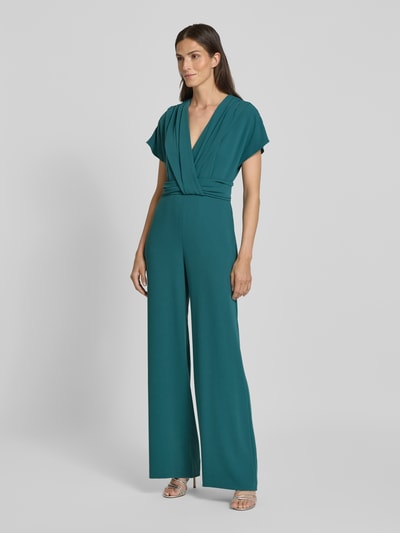 Christian Berg Cocktail Jumpsuit mit V-Ausschnitt Dunkelgruen 1