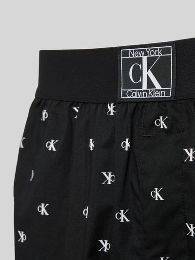 Calvin Klein Underwear Korte pyjamabroek met labelpatch Zwart - 2