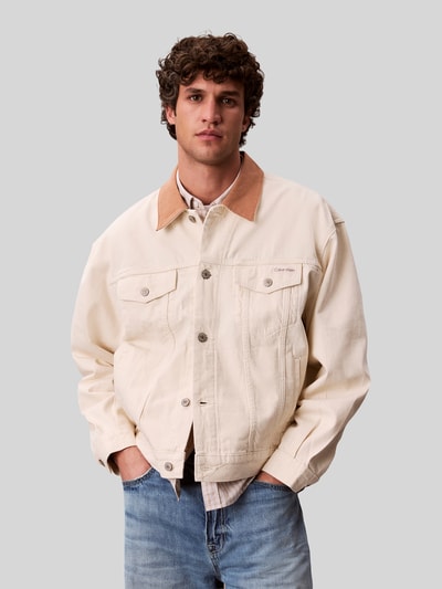 Calvin Klein Jeans regular fit jeansjack van puur katoen Offwhite - 3