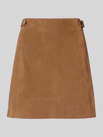 Christian Berg Woman Selection Minirock aus echtem Ziegenvelours mit Zier-Applikation Mittelbraun 2