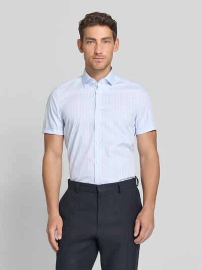 OLYMP Level 5 Slim Fit Business-Hemd mit Blockstreifen und Kentkragen Bleu 4