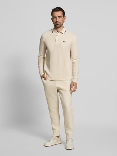 BOSS Green Regular fit poloshirt van puur katoen Offwhite - 1