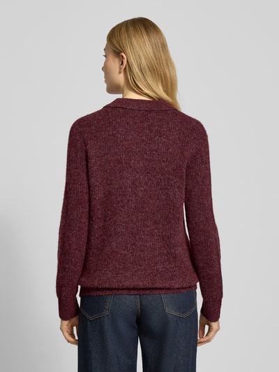 FREE/QUENT Strickpullover mit gerippten Abschlüssen Modell 'Hil' Bordeaux 5