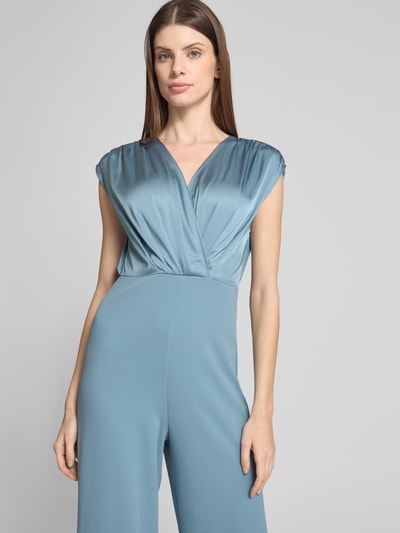 Zero Jumpsuit met V-hals en plooien Bleu - 3
