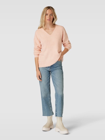Vero Moda Sweter z dzianiny z fakturowanym wzorem model ‘CREWLEFILE’ Różowawy 1