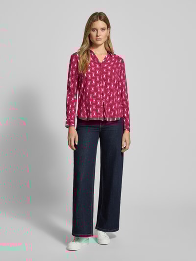 Tom Tailor Bluzka z długim rękawem o kroju regular fit z czystej wiskozy Czerwony 1