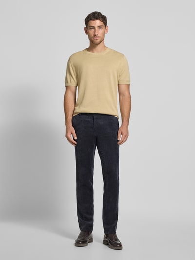 Carl Gross Cordhose mit französischen Eingrifftaschen Dunkelblau 1