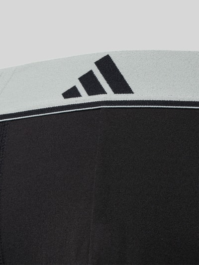 Produktfoto, Trunks im 3er-Pack mit elastischem Logo-Bund von adidas Sportswear, Optik: Unifarben, Logo-Print, Jersey, Detailaufnahme