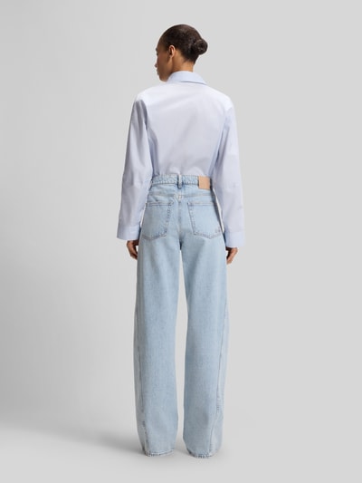 BOSS Orange Wide Leg Jeans aus reiner Baumwolle mit Ziernähten Modell 'C_MARLENE SLIT HR' Hellblau 5