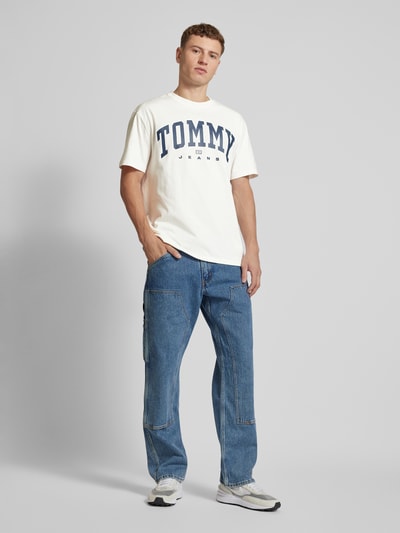 Tommy Jeans T-Shirt mit Label-Print Offwhite 1