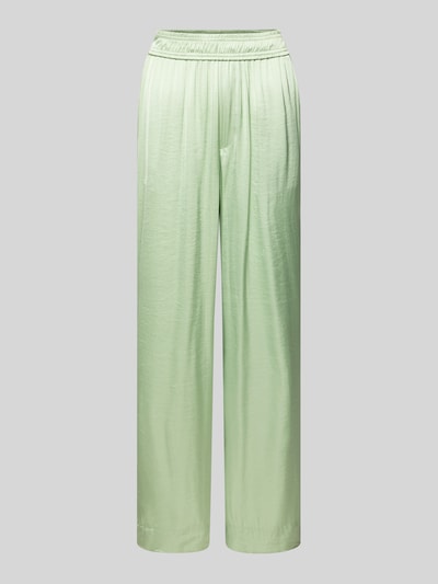 mbyM Wide leg stoffen broek met elastische band, model 'Asaka' Rietgroen - 2