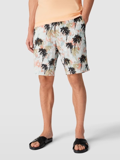 BOSS Orange Shorts met all-over motief Blauw - 4