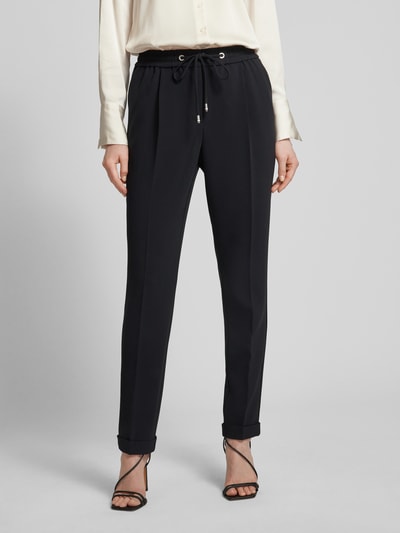 BOSS Black Women Slim fit stoffen broek met persplooien, model 'Tariyanah' Zwart - 4