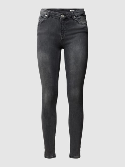 Review Skinny Fit Jeans mit Label-Detail Rauchblau 2