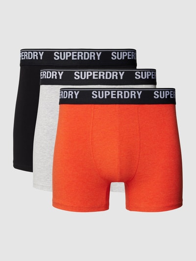 Superdry Obcisłe bokserki z elastycznym paskiem z logo w zestawie 3 szt. Pomarańczowy 1