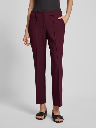 Cambio Stoffen broek met vaste persplooien, model 'FARAH' Prune - 4