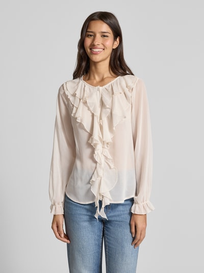 FREE/QUENT Regular Fit Bluse mit Rüschen Modell 'Ditte' Offwhite 4