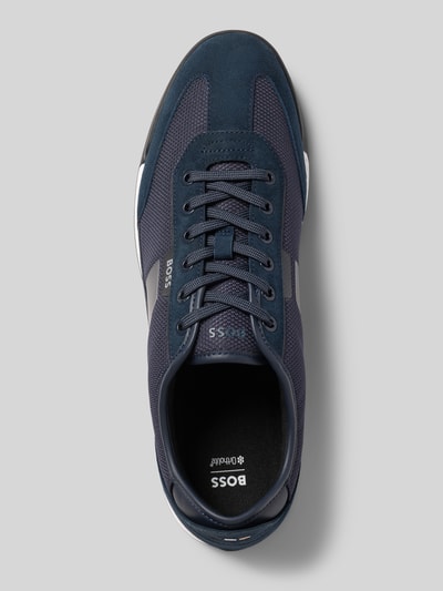 BOSS Sneakersy w niskim kroju z obszyciem ze skóry model 'Nitan' Granatowy 3