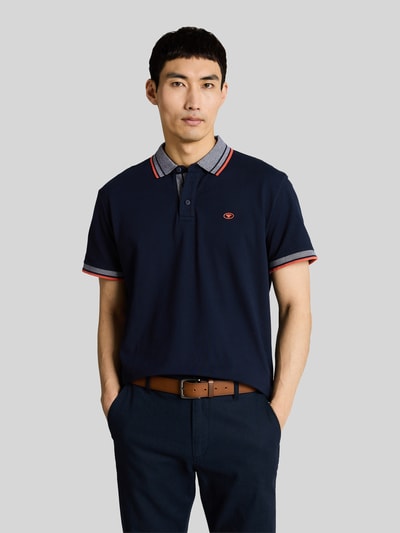 Tom Tailor Koszulka polo o kroju regular fit z kołnierzykiem w kontrastowym kolorze Granatowy 4