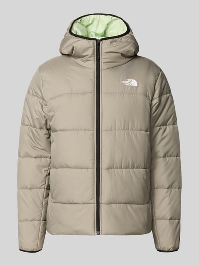Produktfoto, Regular Fit Jacke in Stepp-Optik von The North Face, beige, Kapuze, Logo-Print, glatte Struktur, Reißverschluss