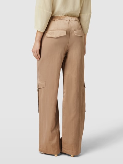 Luisa Cerano Wide Leg Stoffhose in schimmerndem Design Sand 5