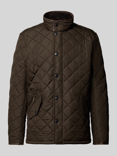 Barbour Regular Fit Steppjacke mit Pattentaschen Modell 'POWELL' Oliv 2