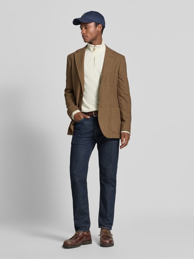 Polo Ralph Lauren modern fit colbert met wol model 'HERRINGBONE' Middenbruin gemêleerd - 1