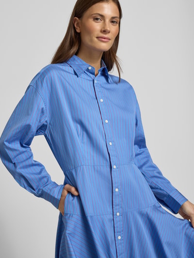 Polo Ralph Lauren Tailliertes Blusenkleid aus reiner Baumwolle Blau 3