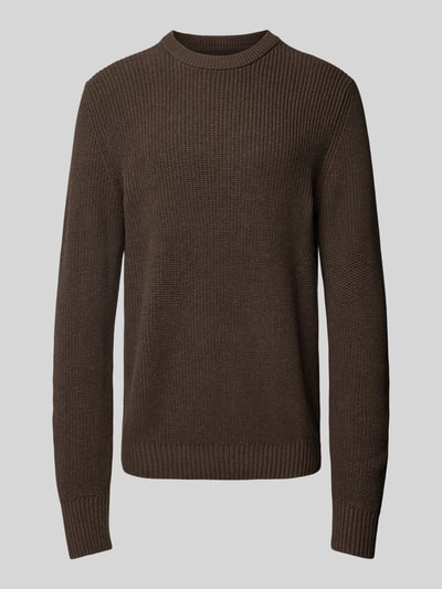 MCNEAL Gebreide pullover met ronde hals Donkerbruin gemêleerd - 1