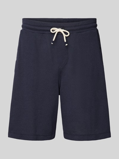 GABBA Korte regular fit broek met streepmotief, model 'Fede Win' Marineblauw - 2