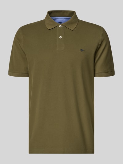 Produktfoto, Regular Fit Poloshirt mit Logo-Stitching von Fynch-Hatton, bawełna, krój regular fit, kołnierzyk polo, krótki rękaw, długość tyłu M: 70 cm