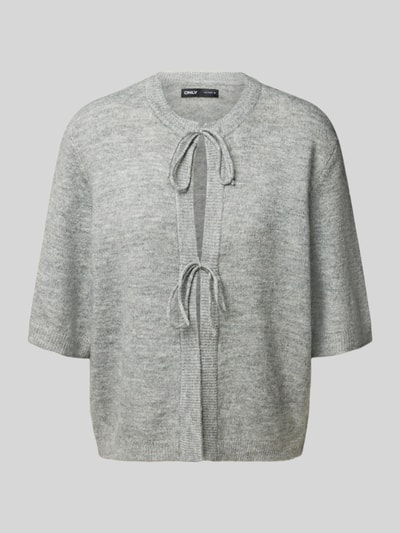 Only Loose Fit Strickjacke mit Schleifen-Detail Modell 'SIMONI' Mittelgrau Melange 2