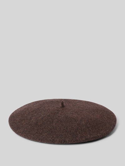Loevenich Béret aus reiner Wolle Dunkelbraun 1