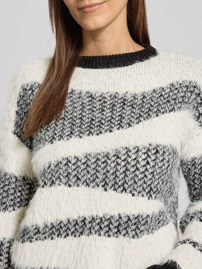 Vero Moda Regular Fit Strickpullover mit Strukturmuster Modell 'CALLIE' Ecru 3