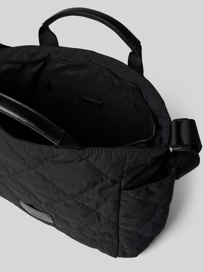 Seidenfelt Handtasche mit Steppnähten Modell 'HETTA' Black 5