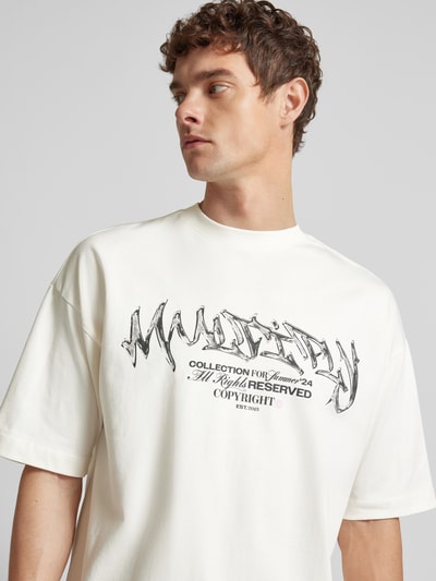 Multiply Apparel Oversized T-Shirt mit Label-Print Weiss 3