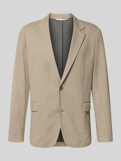 Produktfoto, Super Slim Fit Sakko mit Viskose-Anteil Modell 'Anton263X-H' von HUGO in Beige mit feiner Struktur, einfarbig, klare Linien
