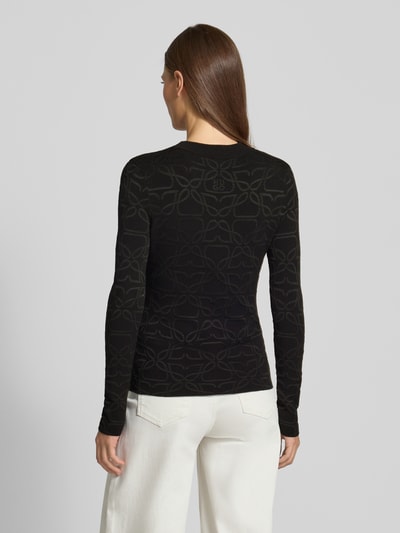 HUGO Longsleeve aus Viskose-Mix in Strick-Optik Modell 'Satero' Black 5