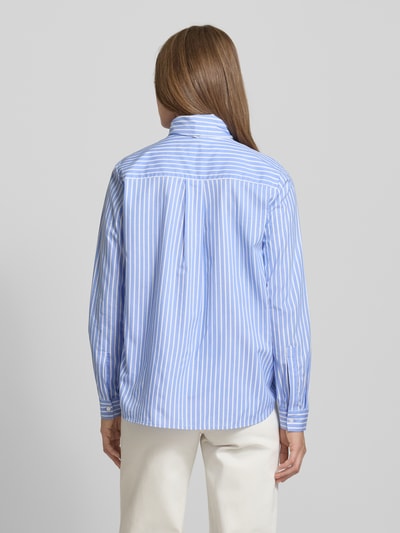 Milano Italy Relaxed fit overhemdblouse met knoopsluiting Lichtblauw - 5