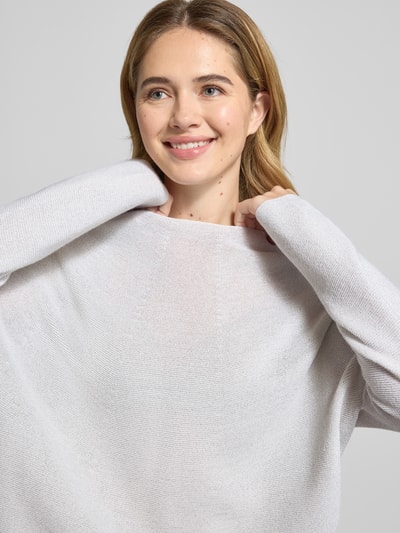 Rich & Royal Glanzende gebreide pullover van wolmix Zilver - 3