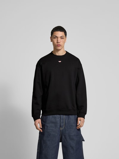 Diesel Sweatshirt mit gerippten Abschlüssen Black 4
