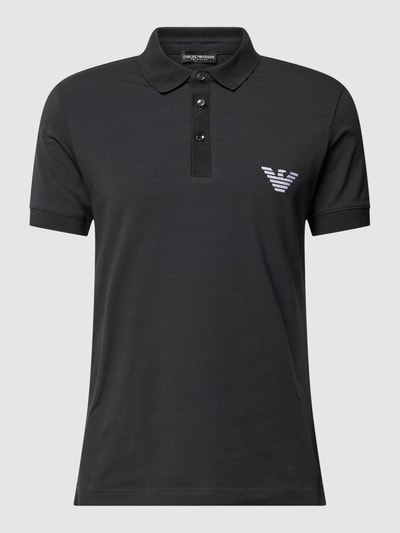 Emporio Armani Poloshirt im unifarbenen Design Modell 'ESSENTIAL' Black 2