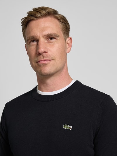 Lacoste Regular Fit Strickpullover aus Baumwoll-Mix Black 3